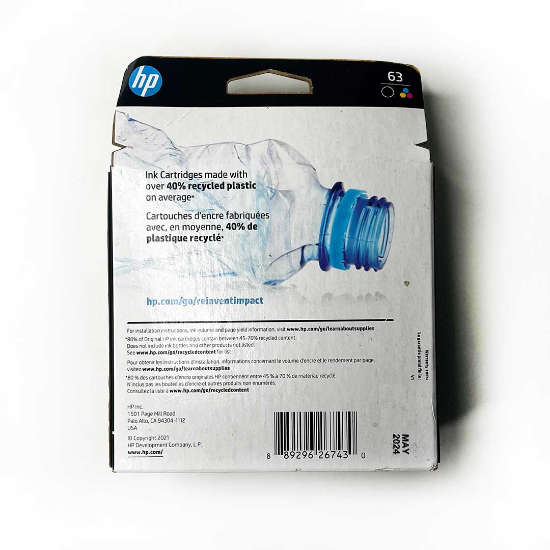 HP 63 Black Tri-color Ink Cartridge 2-pack L0R46AN