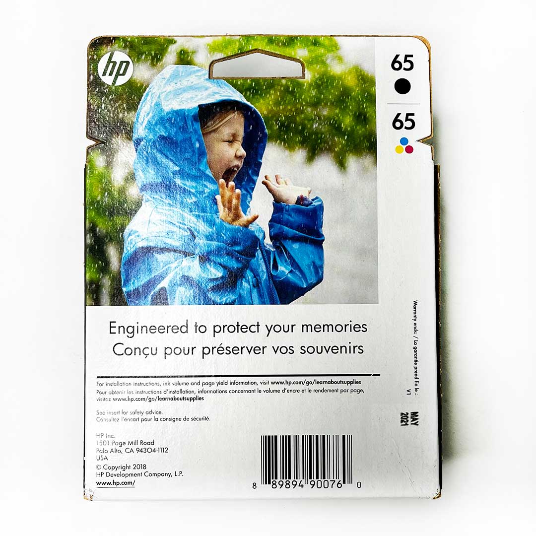 HP 65 Black Tri-color Ink Cartridges 2 Pack T0A36AN