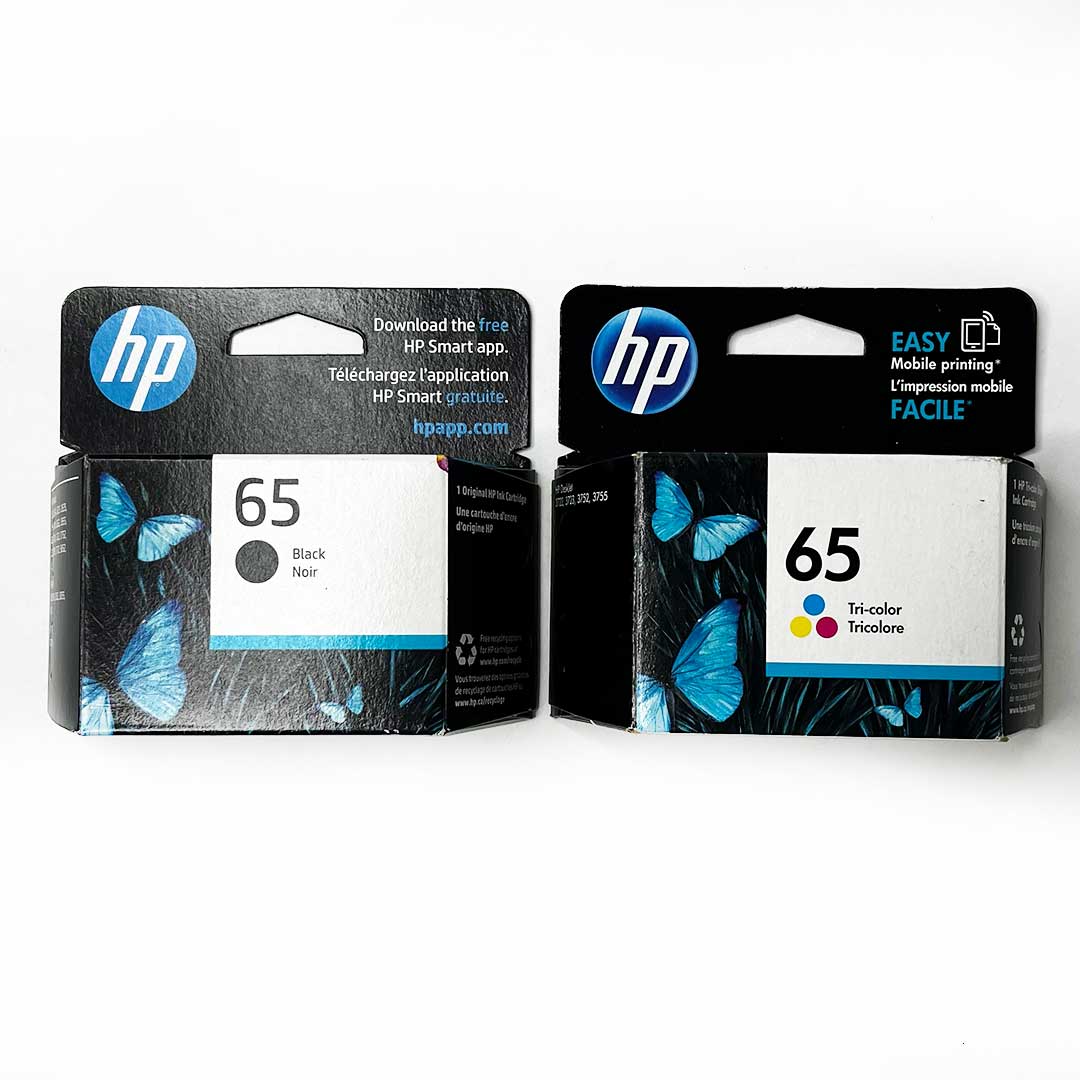 HP 65 Black Tri-color Ink Cartridges 2 Pack T0A36AN