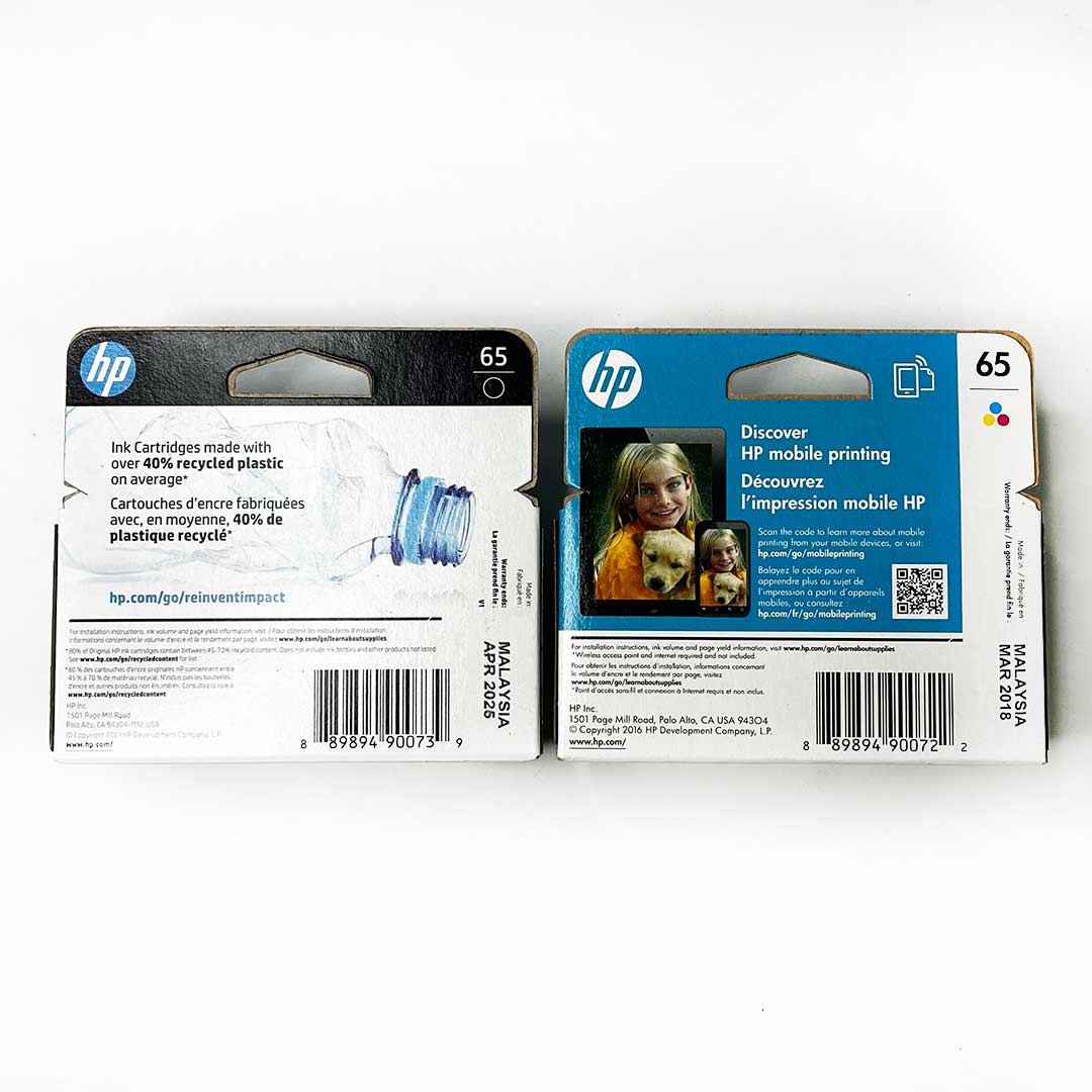 HP 65 Black Tri-color Ink Cartridges 2 Pack T0A36AN