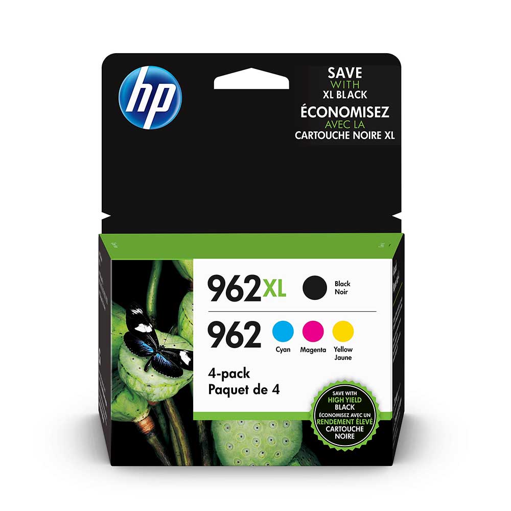 HP 962XL Black & 962 Cyan, Magenta, Yellow Ink Cartridges 3JB34AN