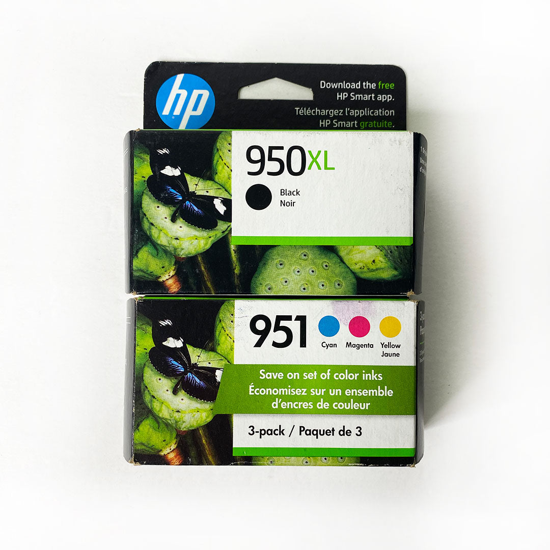HP Original 951 Cyan Magenta Yellow 950XL Black Ink Cartridges 4-Pack C2P01FN