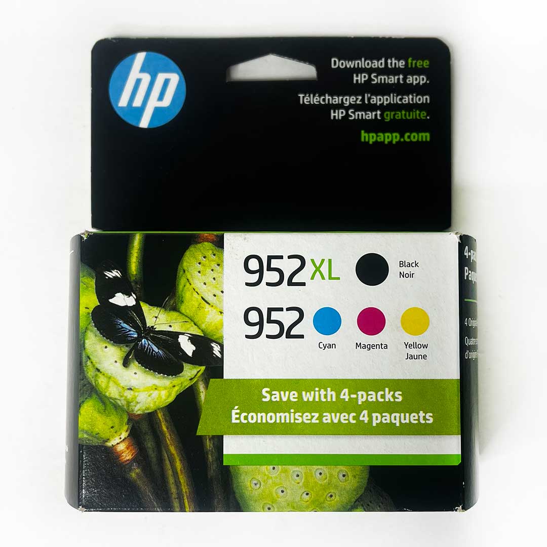 HP 952 Cyan Magenta Yellow 952XL Black Ink Cartridges 4-Pack N9K28AN