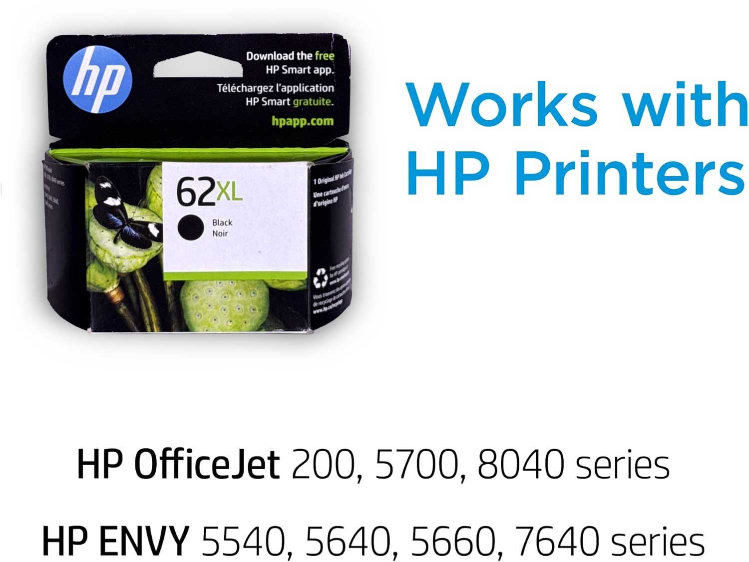 HP 62XL Black High-yield Ink Cartridge C2P05AN