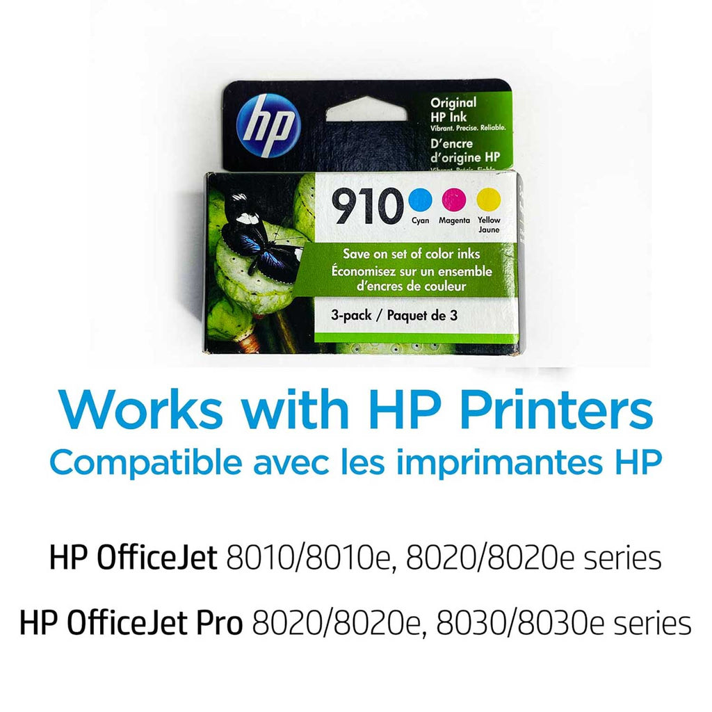 HP 910 Cyan, Magenta, Yellow Ink Cartridges Combo Pack 3YN97AN