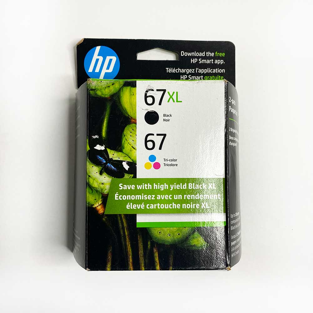 HP 67XL Original High-Yield Black Tricolor Ink Cartridges 3YP30AN