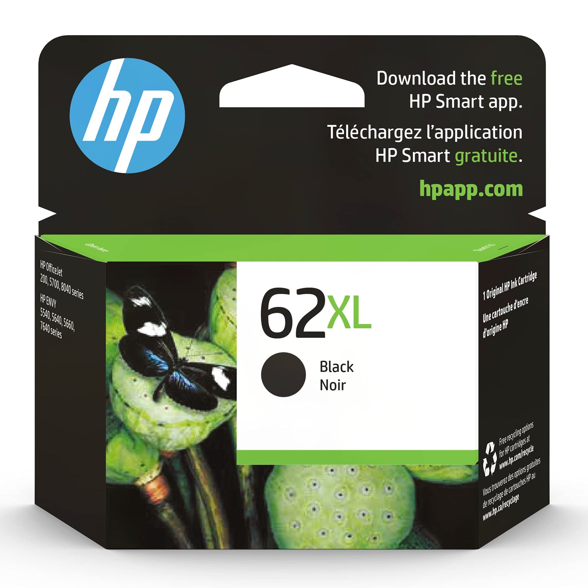 HP 62XL Black High-yield Ink Cartridge C2P05AN