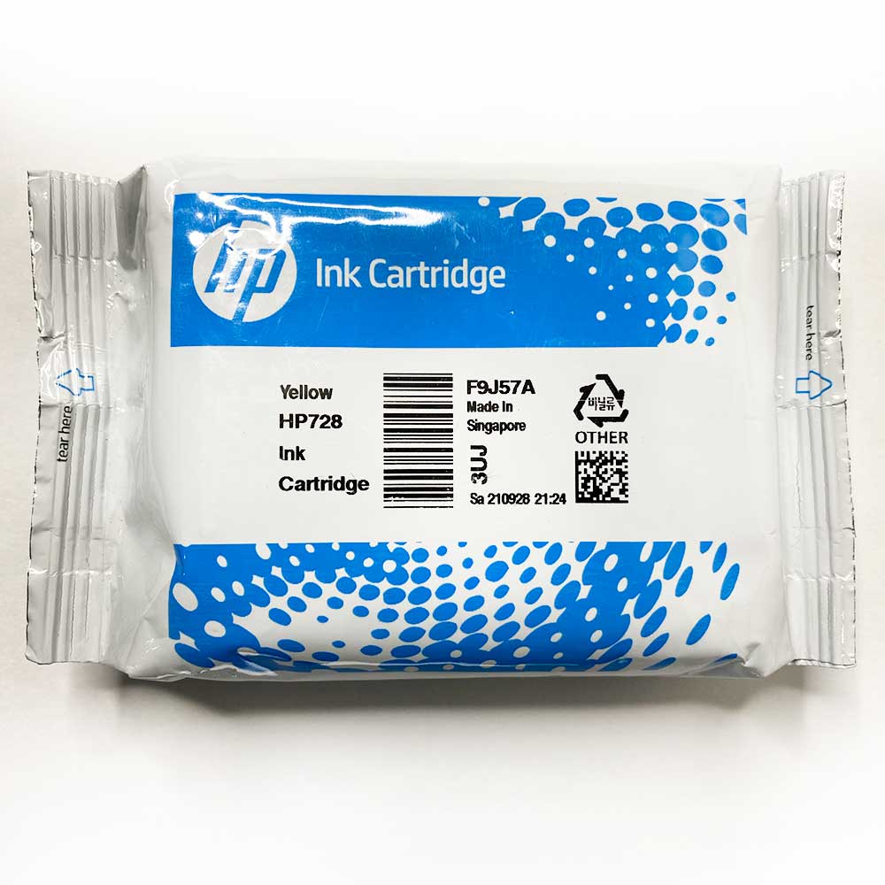 HP 728 Yellow DesignJet Ink Cartridge, F9J57A