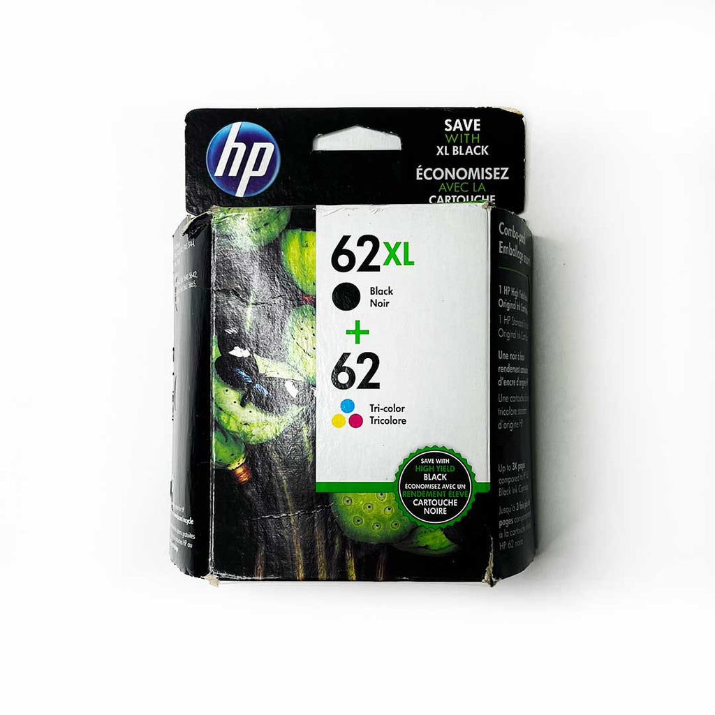 HP 62XL/62 Black High Yield and Tricolor Ink Cartridge Combo Pack N9H67FN