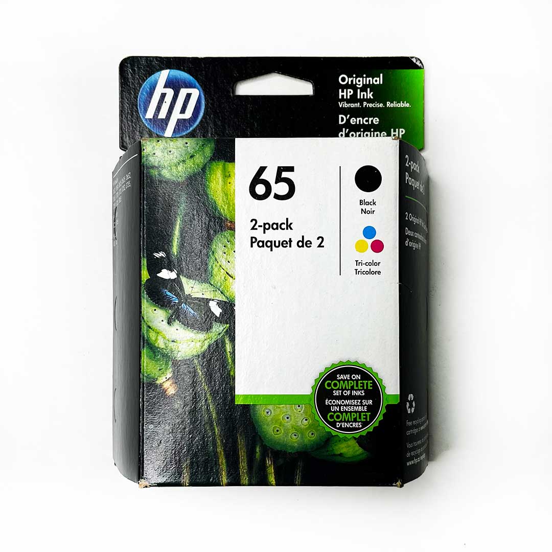 HP 65 Black Tri-color Ink Cartridges 2 Pack T0A36AN
