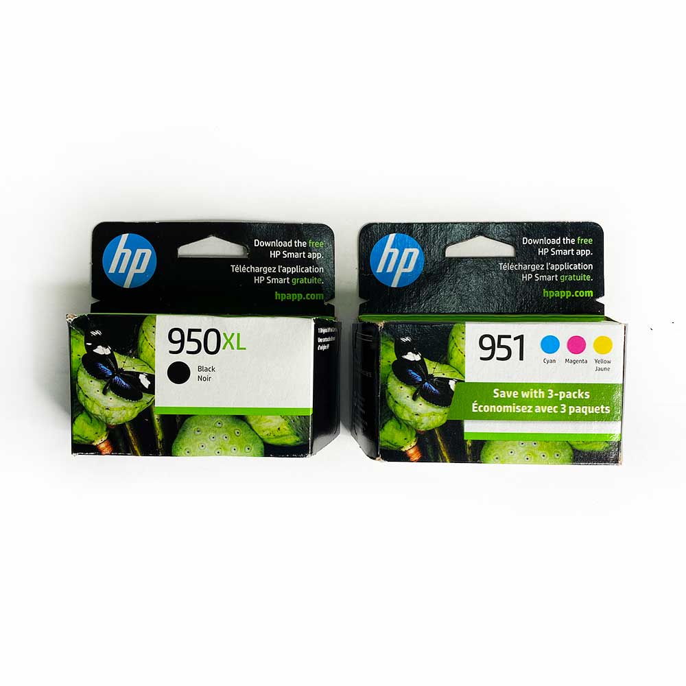 HP Original 951 Cyan Magenta Yellow 950XL Black Ink Cartridges 4-Pack C2P01FN