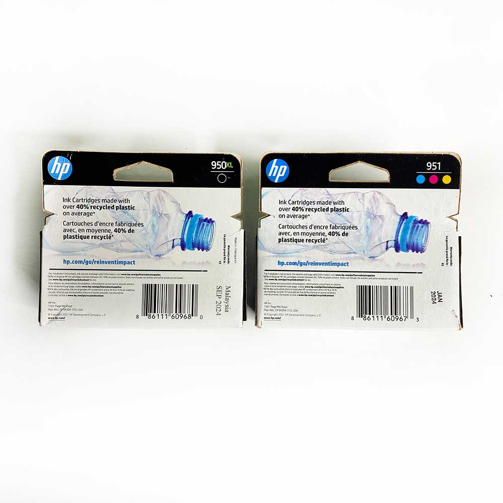 HP Original 951 Cyan Magenta Yellow 950XL Black Ink Cartridges 4-Pack C2P01FN