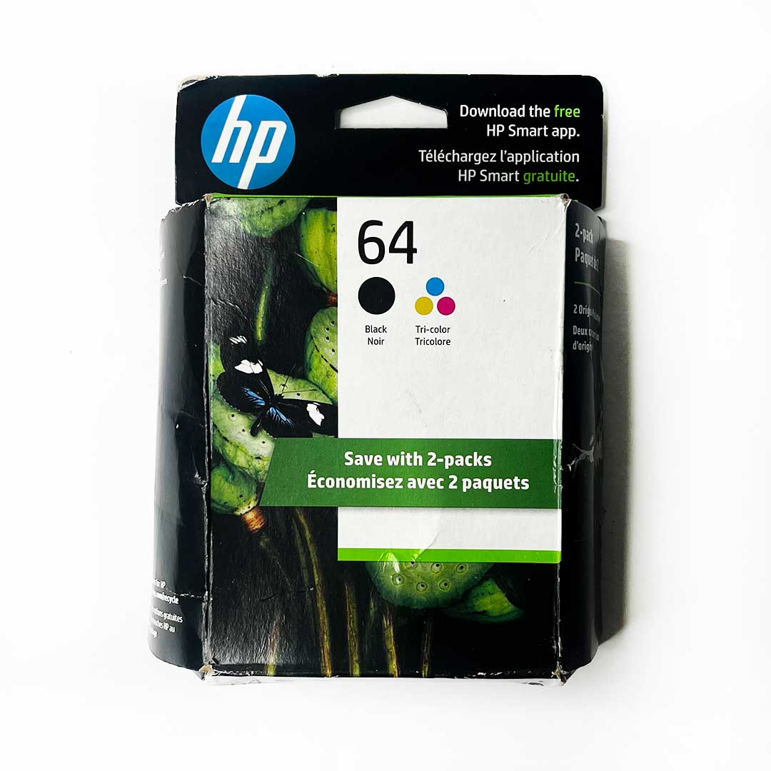 HP 64 Black Tri-color Ink Cartridges 2-pack X4D92AN