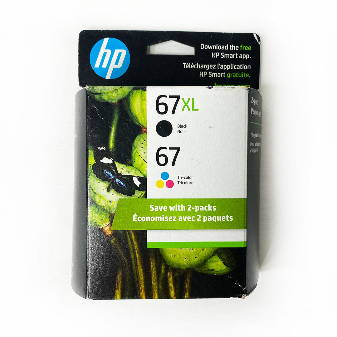 HP 67XL Original High-Yield Black Tricolor Ink Cartridges 3YP30AN Combo Pack