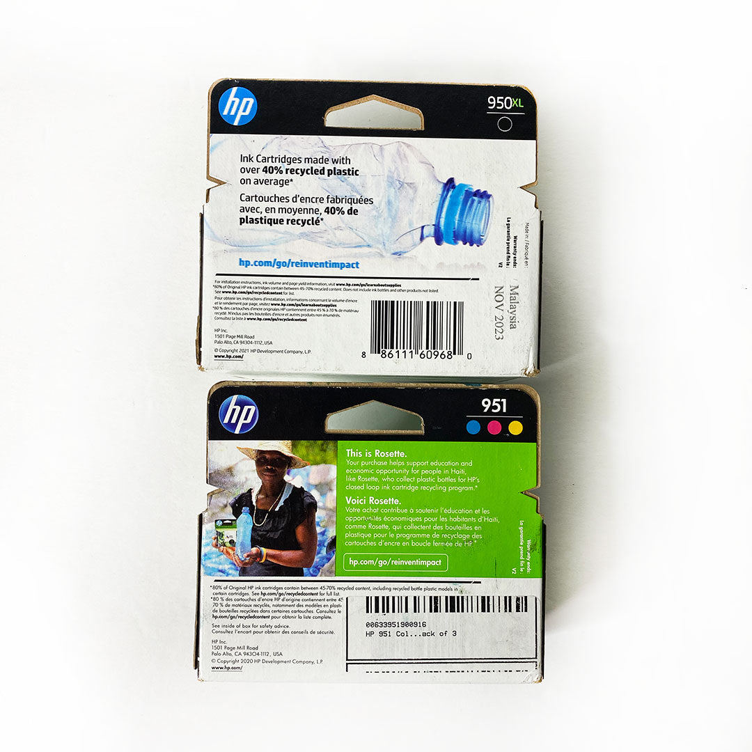 HP Original 951 Cyan Magenta Yellow 950XL Black Ink Cartridges 4-Pack C2P01FN