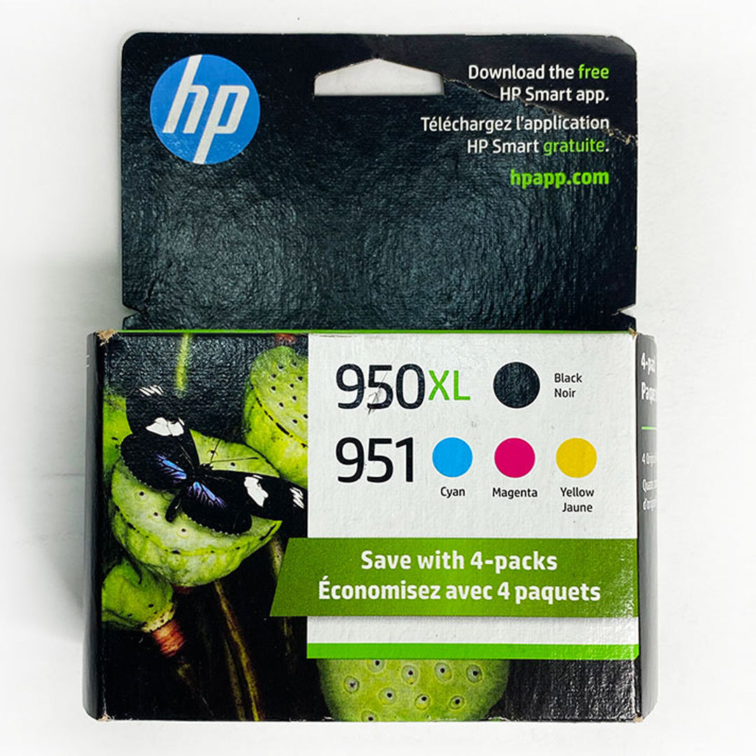 HP Original 951 Cyan Magenta Yellow 950XL Black Ink Cartridges 4-Pack C2P01FN